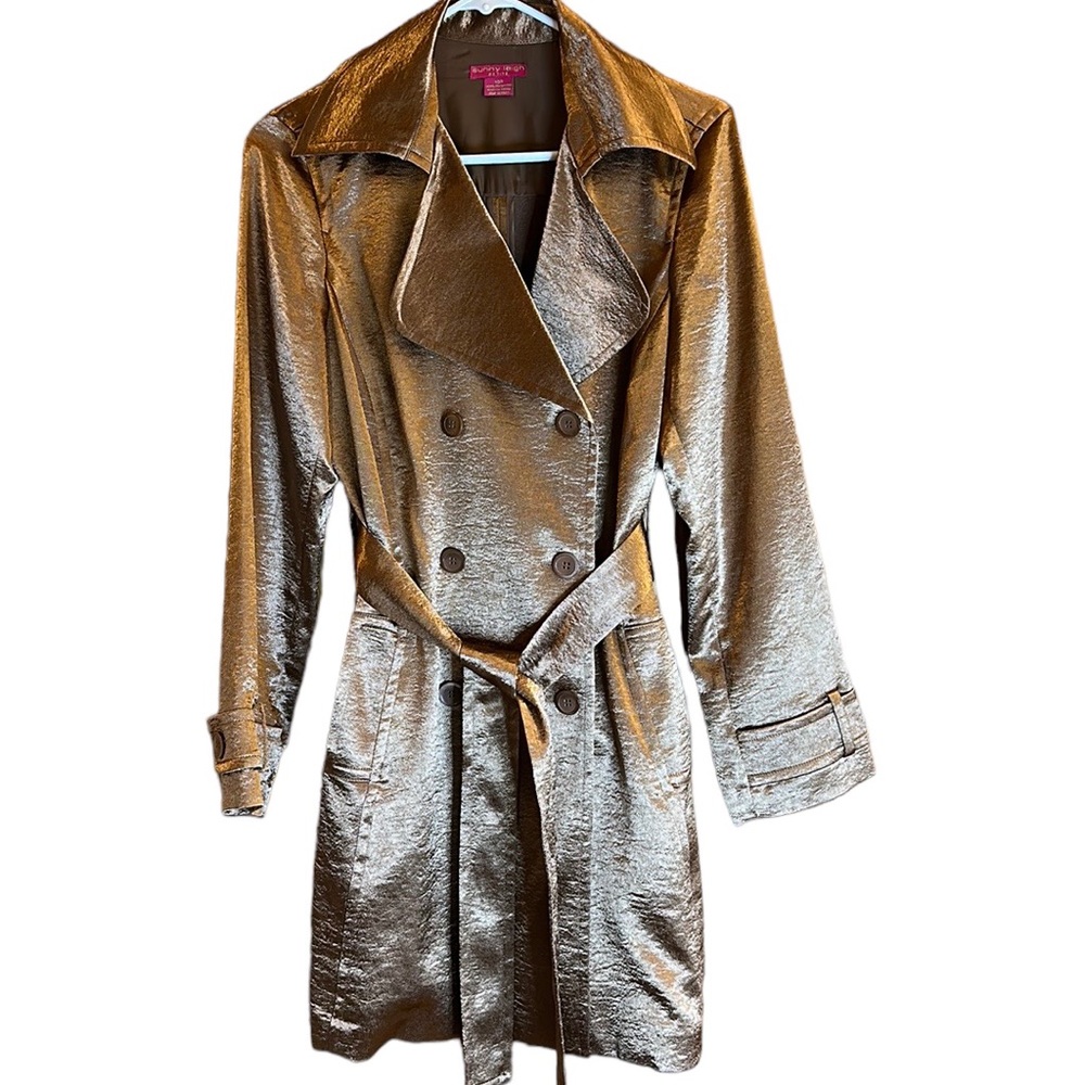 Sunny Leigh Petite Bronze Lightweight 100% Polyester Dress Coat with Pockets